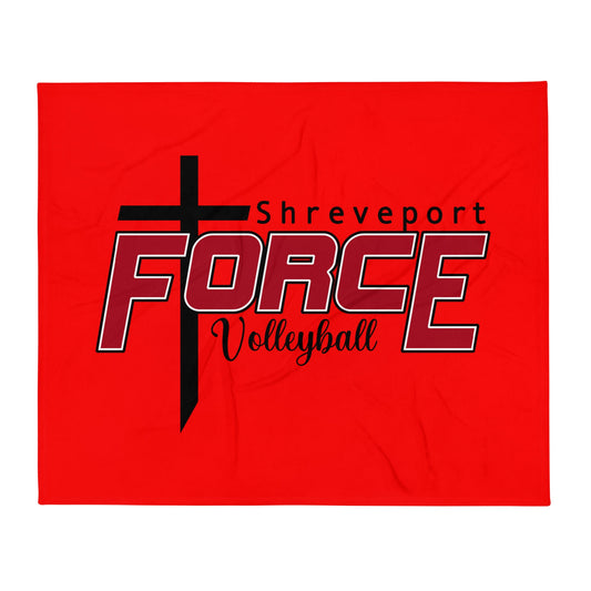 Throw Blanket | Shreveport Force Volleyball | Crest Logo