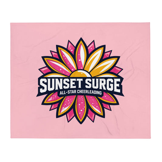 Throw Blanket | Sunset Surge All-Star Cheerleading | Bloom Surge Logo