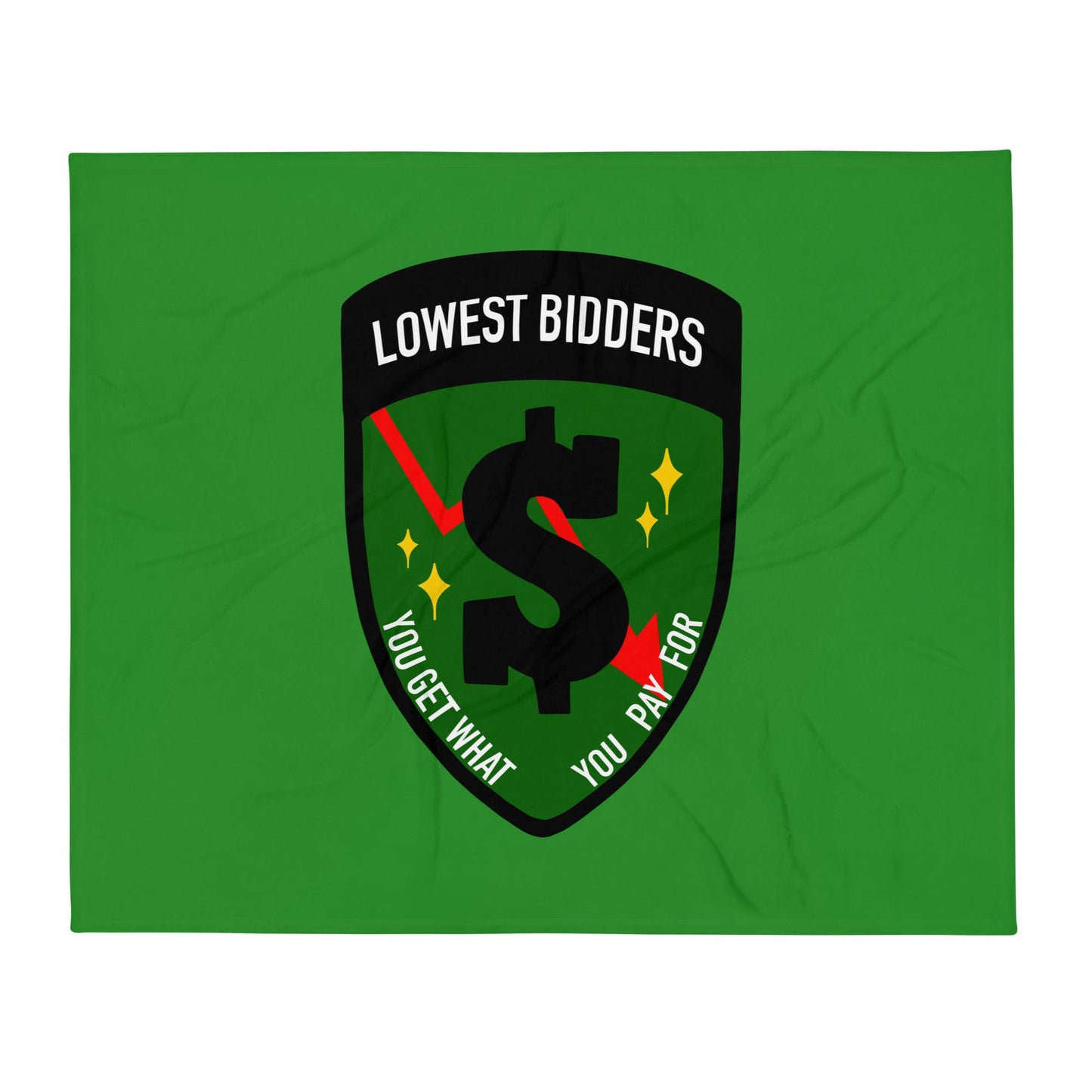 Throw Blanket | The Lowest Bidders | Emblem Logo