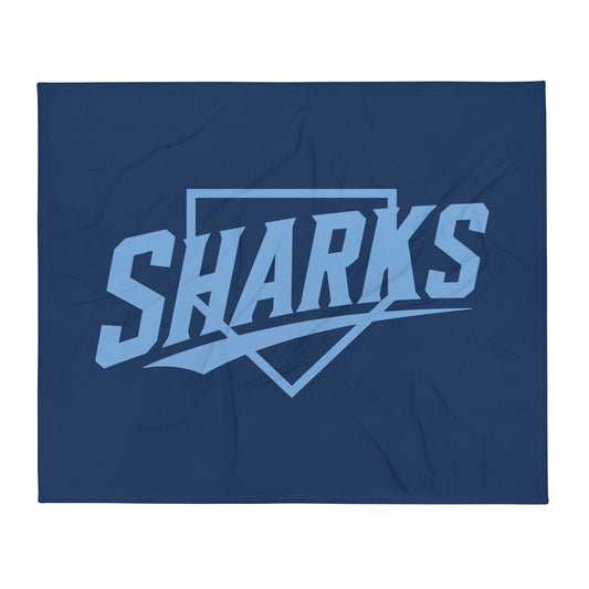 Throw Blanket | The Sharks Baseball Team | Crest Logo