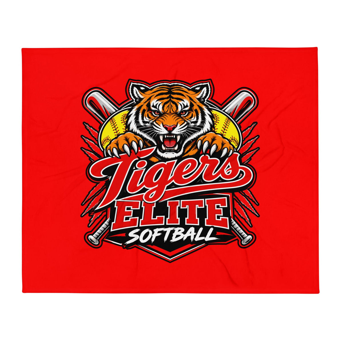 Throw Blanket | Tigers Elite Softball | Emblem Logo