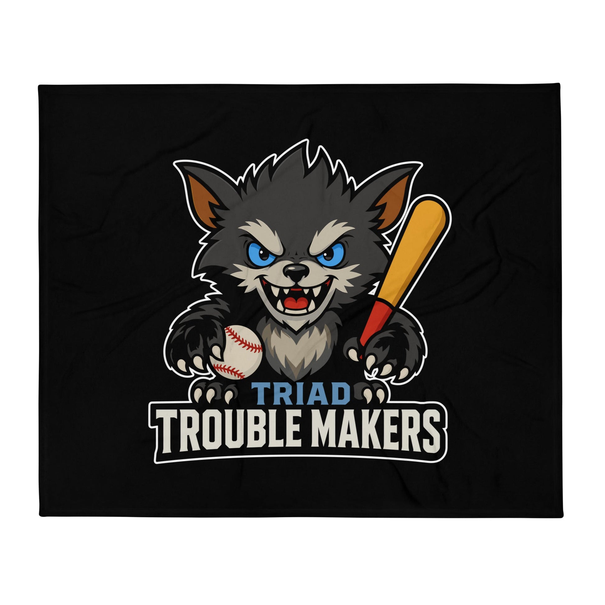 Throw Blanket | Triad Troublemakers | Mascot Logo