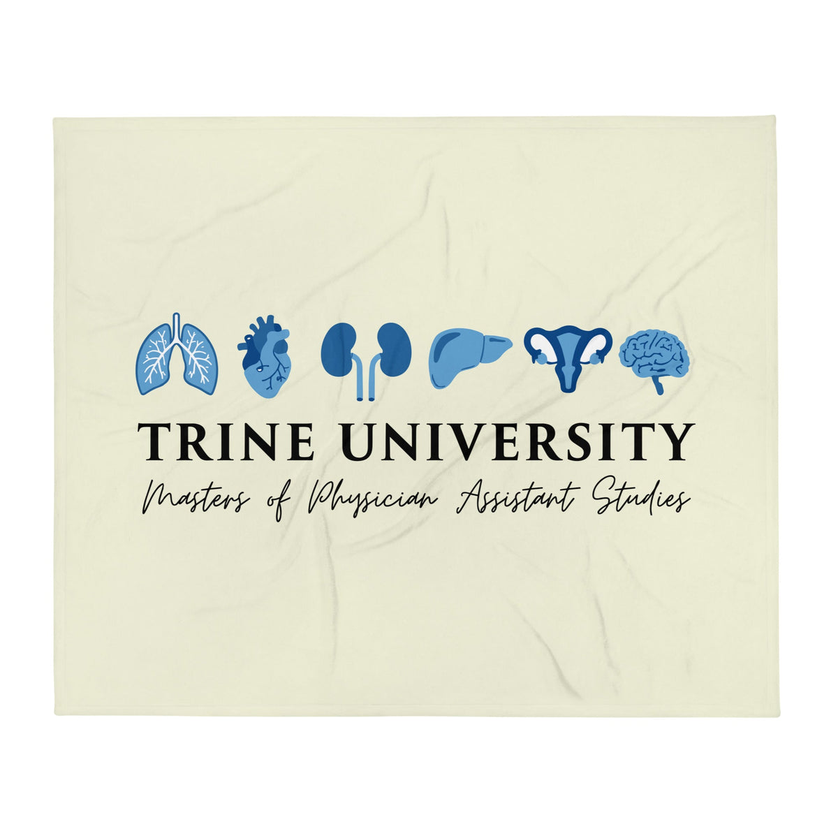 Throw Blanket | Trine PA program | Modern Script Logo