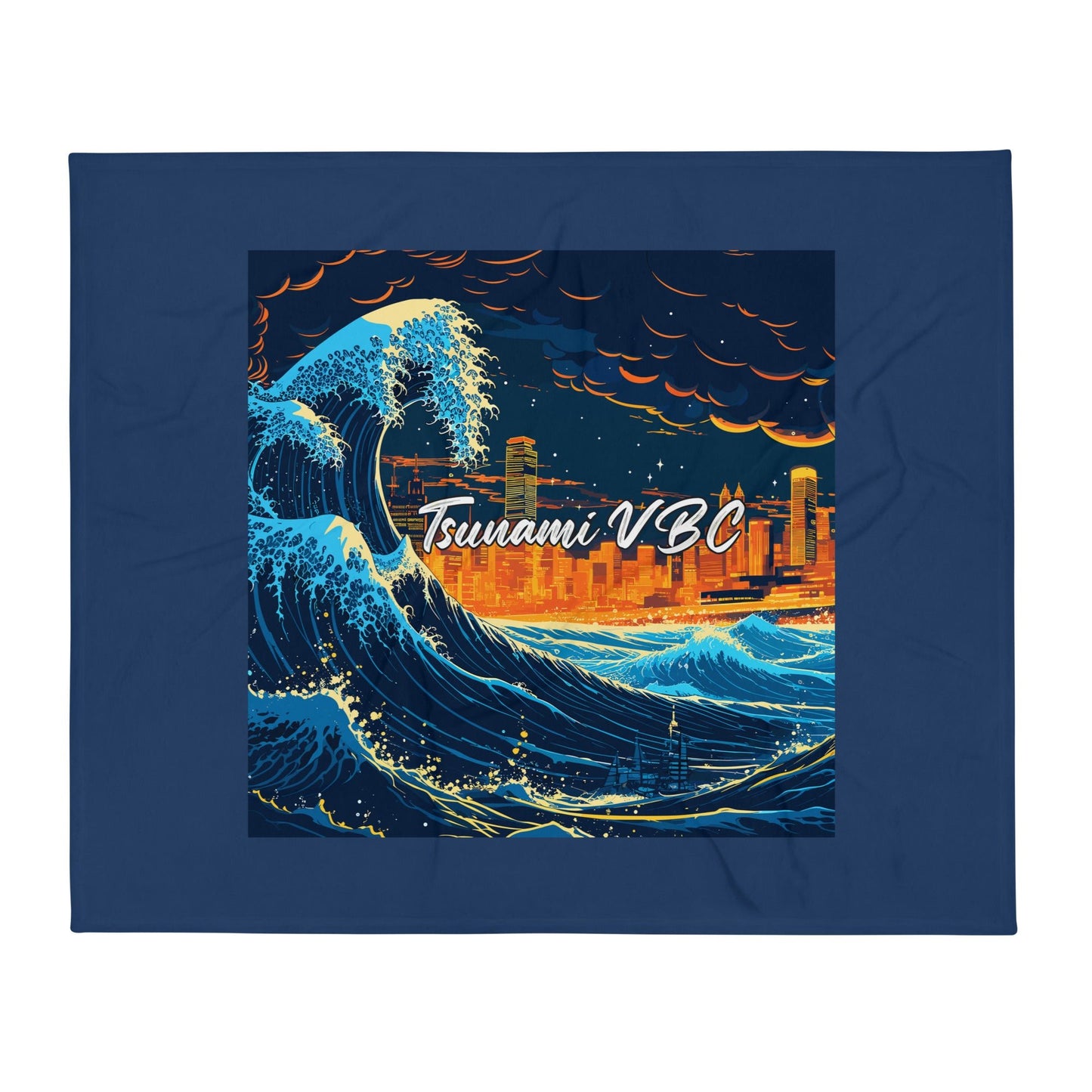 Throw Blanket | Tsunami Volleyball Club | Glow Tide Athletics Logo
