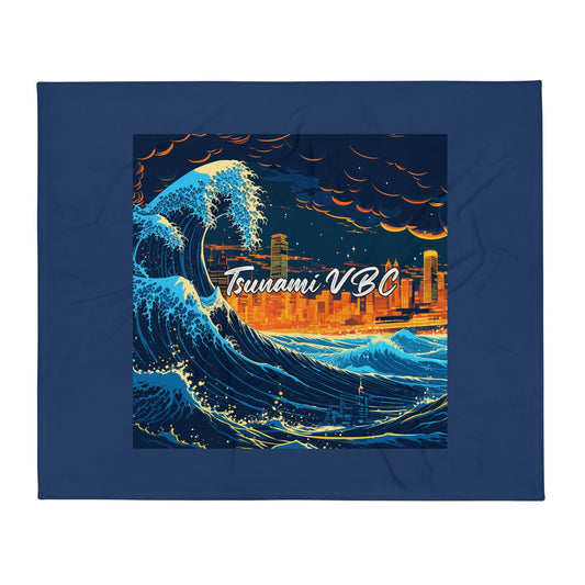 Throw Blanket | Tsunami Volleyball Club | Glow Tide Athletics Logo