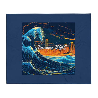 Throw Blanket | Tsunami Volleyball Club | Glow Tide Athletics Logo