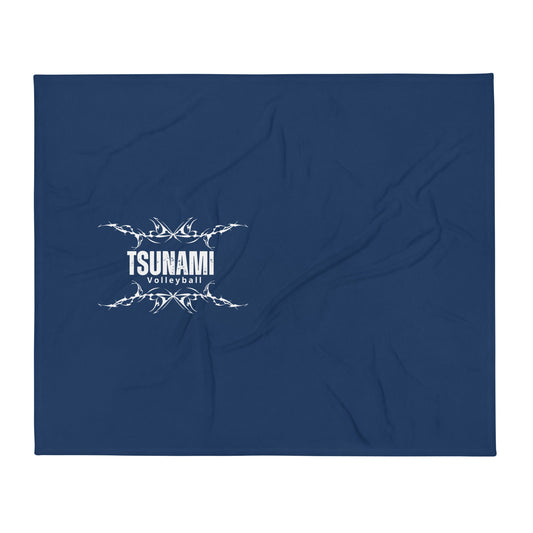 Throw Blanket | Tsunami Volleyball Club | Modern Script Logo