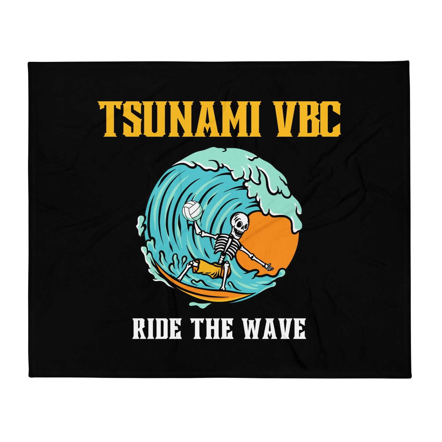 Throw Blanket | Tsunami Volleyball Club | Surf Wave VBC Logo
