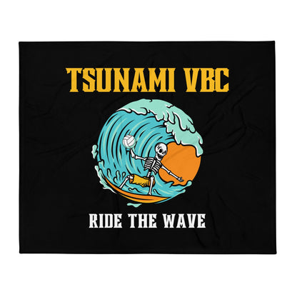 Throw Blanket | Tsunami Volleyball Club | Surf Wave VBC Logo