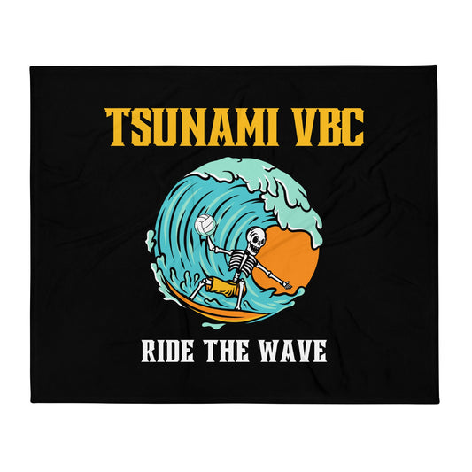 Throw Blanket | Tsunami Volleyball Club | Surf Wave VBC Logo
