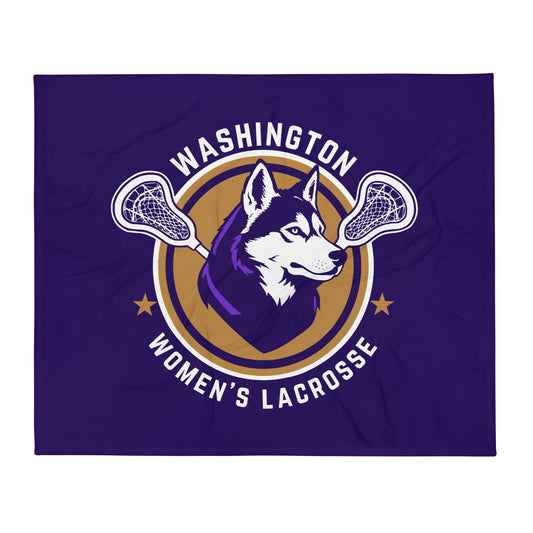 Throw Blanket | UW Women's Club Lacrosse | Badge Logo