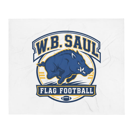 Throw Blanket | W.B.Saul Razorbacks | Emblem Logo