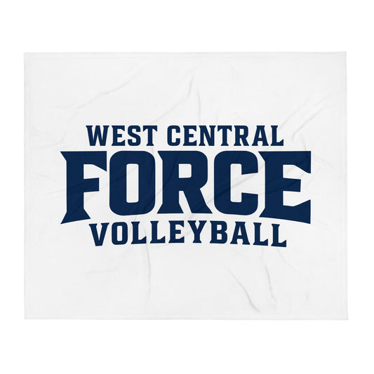 Throw Blanket | West Central Force Volleyball | Blue Logo