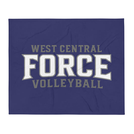 Throw Blanket | West Central Force Volleyball | Grey Logo