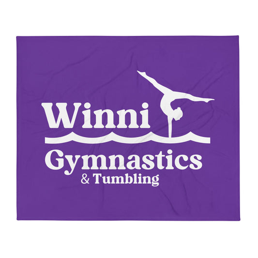 Throw Blanket | Winni Gymnastics | Tumbling Logo