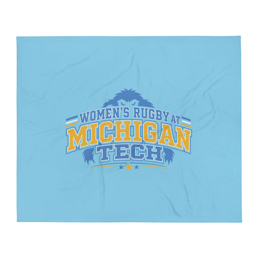 Throw Blanket | Women’s Rugby at Michigan Tech | Varsity Crest Logo