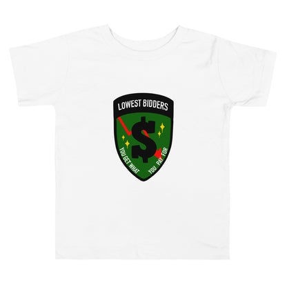 Performance | Toddler T-Shirt | The Lowest Bidders | Emblem Logo