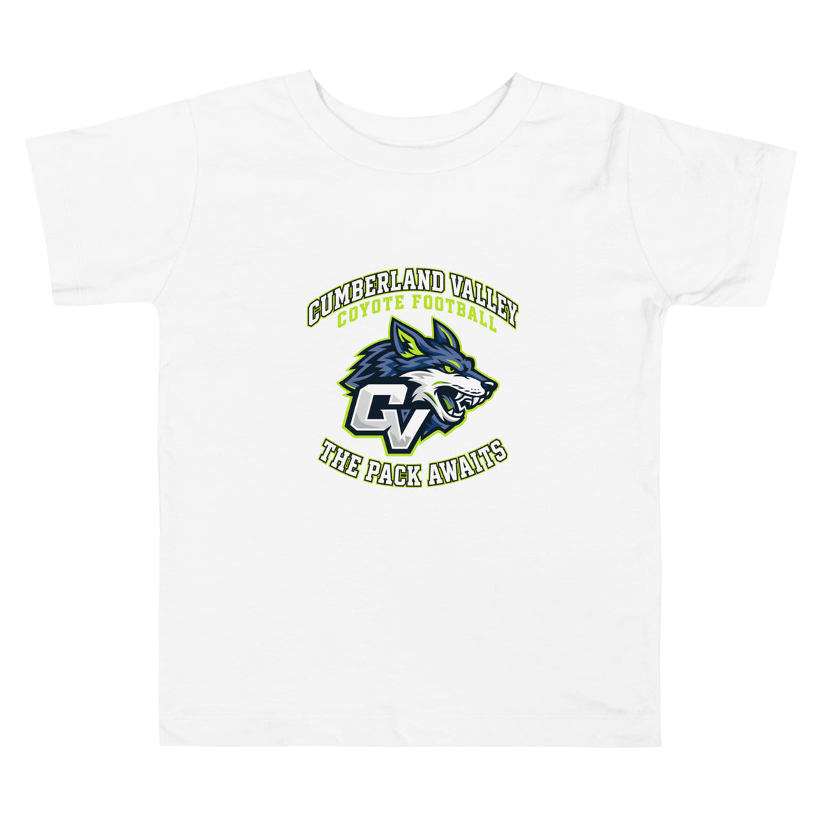 Performance | Toddler T-Shirt | Cumberland Valley Coyotes Football | Emblem Logo