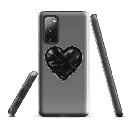 Tough Case for Samsung® | Obsidian Heartbeat | Heart Crest Logo