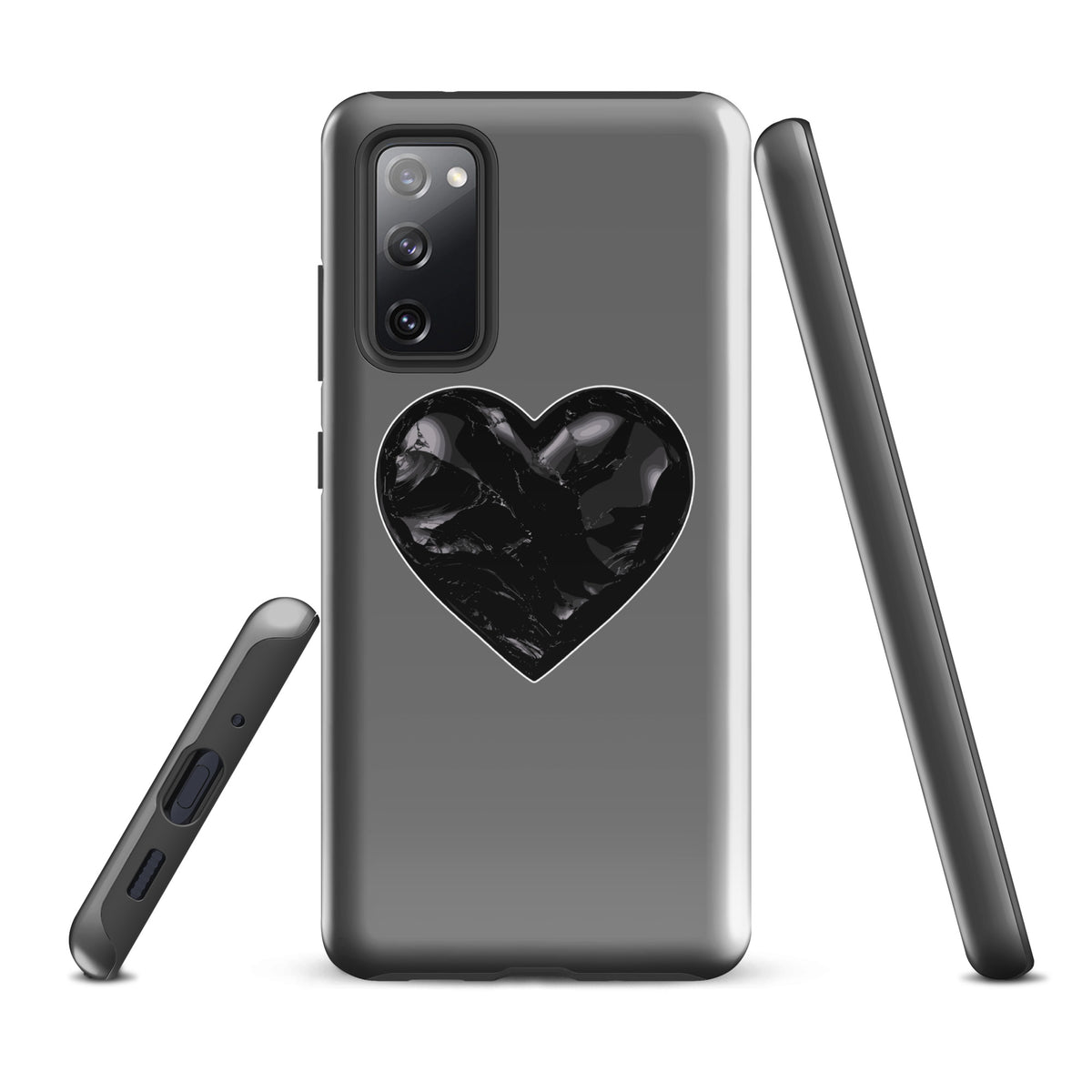 Tough Case for Samsung® | Obsidian Heartbeat | Heart Crest Logo