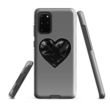 Tough Case for Samsung® | Obsidian Heartbeat | Heart Crest Logo