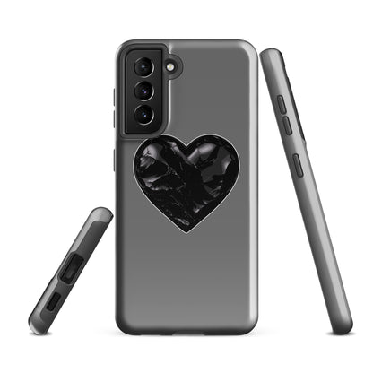 Tough Case for Samsung® | Obsidian Heartbeat | Heart Crest Logo
