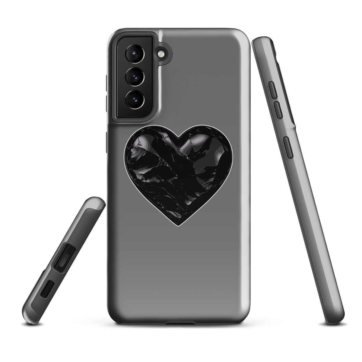Tough Case for Samsung® | Obsidian Heartbeat | Heart Crest Logo