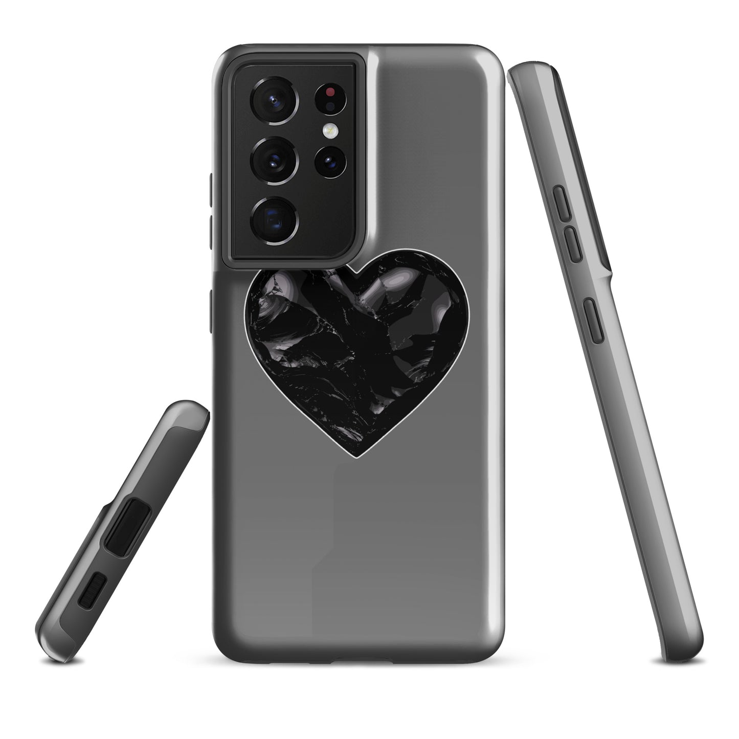 Tough Case for Samsung® | Obsidian Heartbeat | Heart Crest Logo