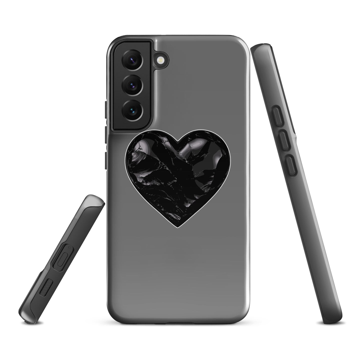 Tough Case for Samsung® | Obsidian Heartbeat | Heart Crest Logo