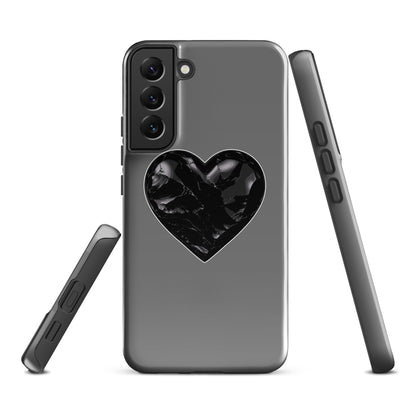 Tough Case for Samsung® | Obsidian Heartbeat | Heart Crest Logo