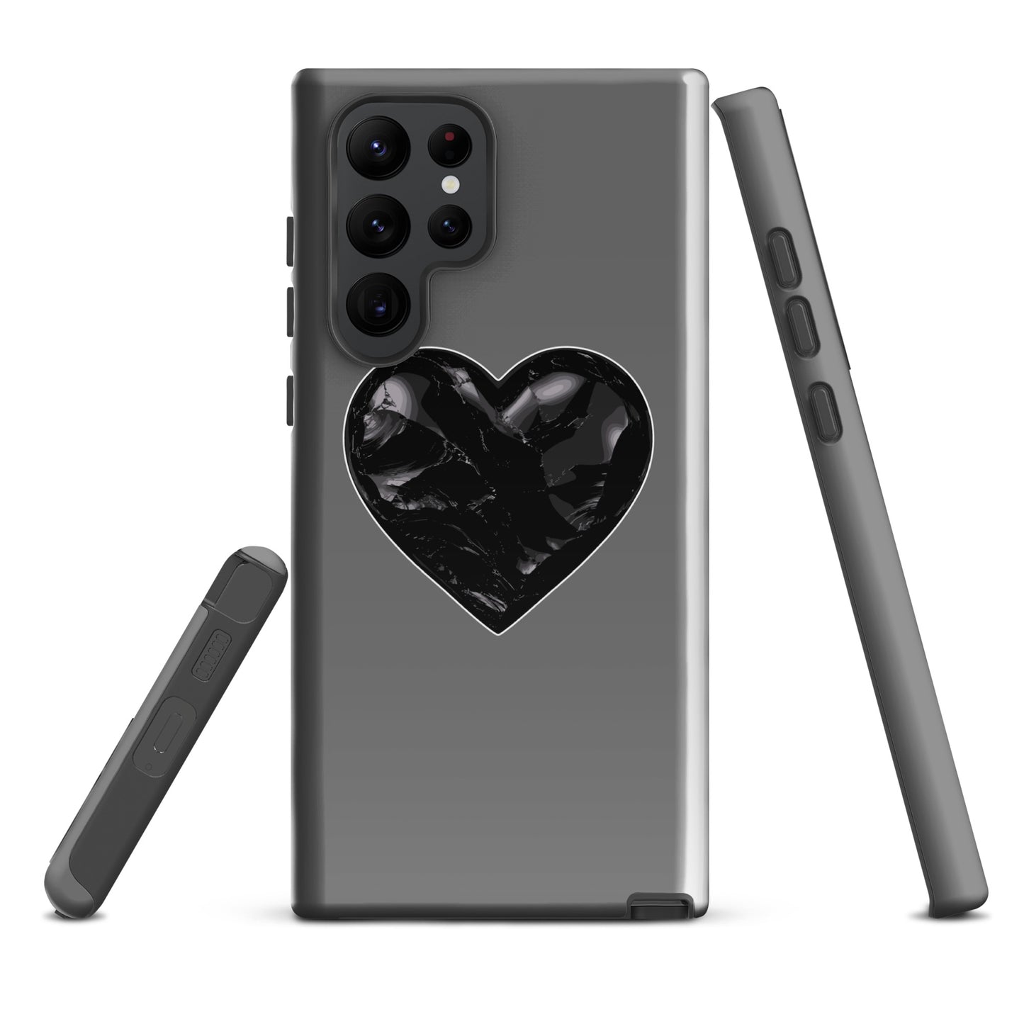 Tough Case for Samsung® | Obsidian Heartbeat | Heart Crest Logo