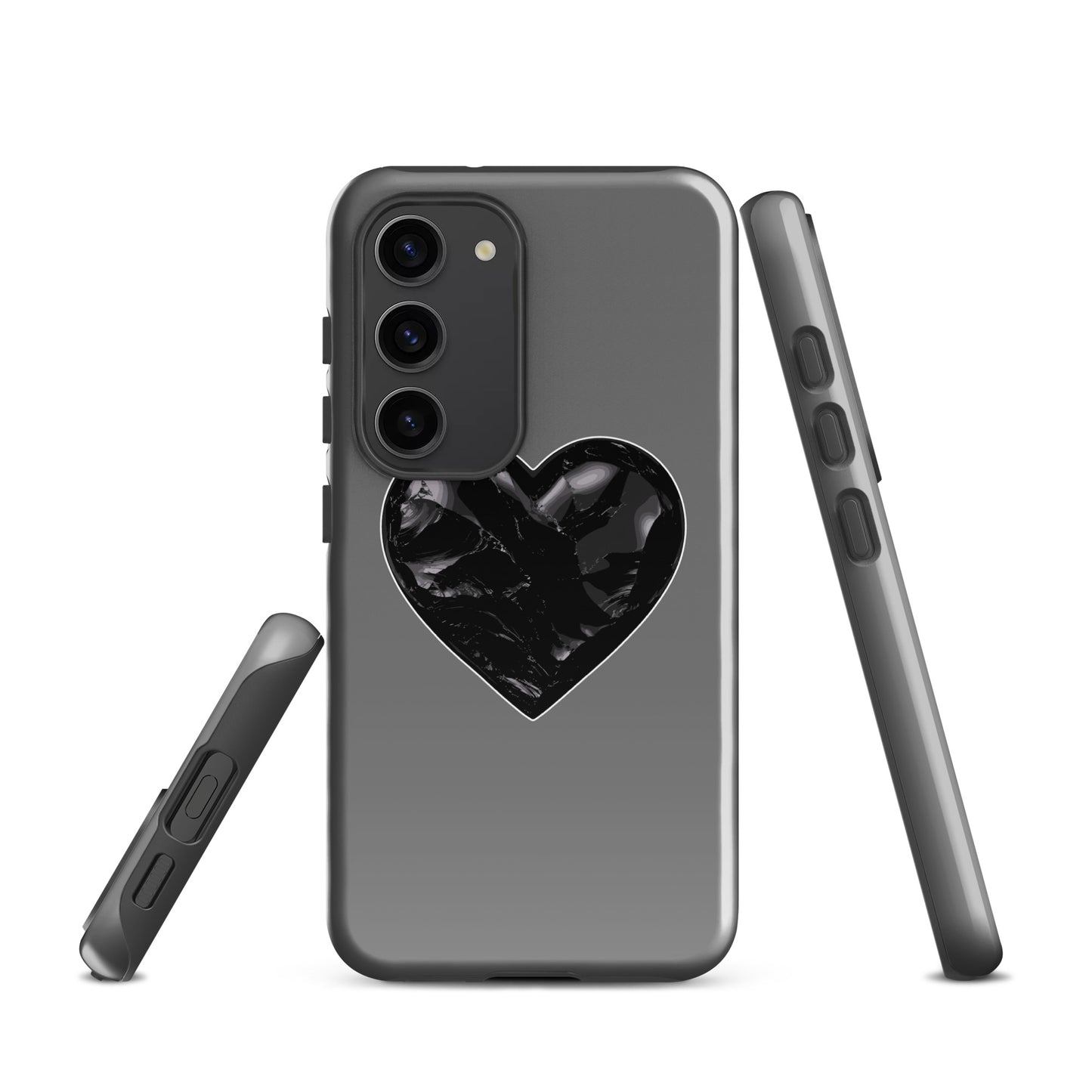 Tough Case for Samsung® | Obsidian Heartbeat | Heart Crest Logo