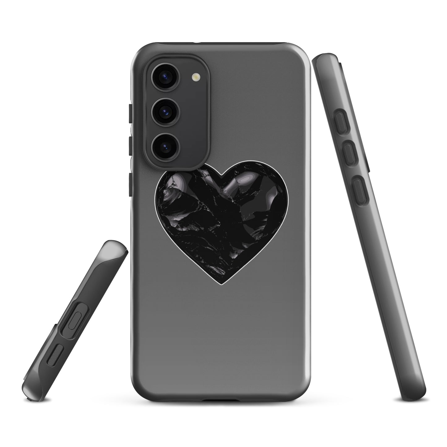 Tough Case for Samsung® | Obsidian Heartbeat | Heart Crest Logo