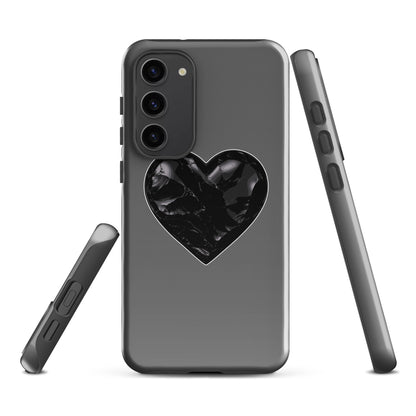Tough Case for Samsung® | Obsidian Heartbeat | Heart Crest Logo