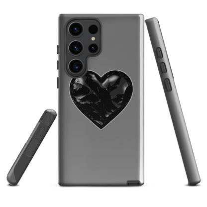 Tough Case for Samsung® | Obsidian Heartbeat | Heart Crest Logo
