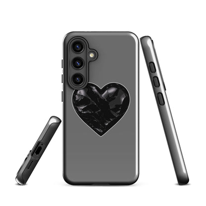 Tough Case for Samsung® | Obsidian Heartbeat | Heart Crest Logo
