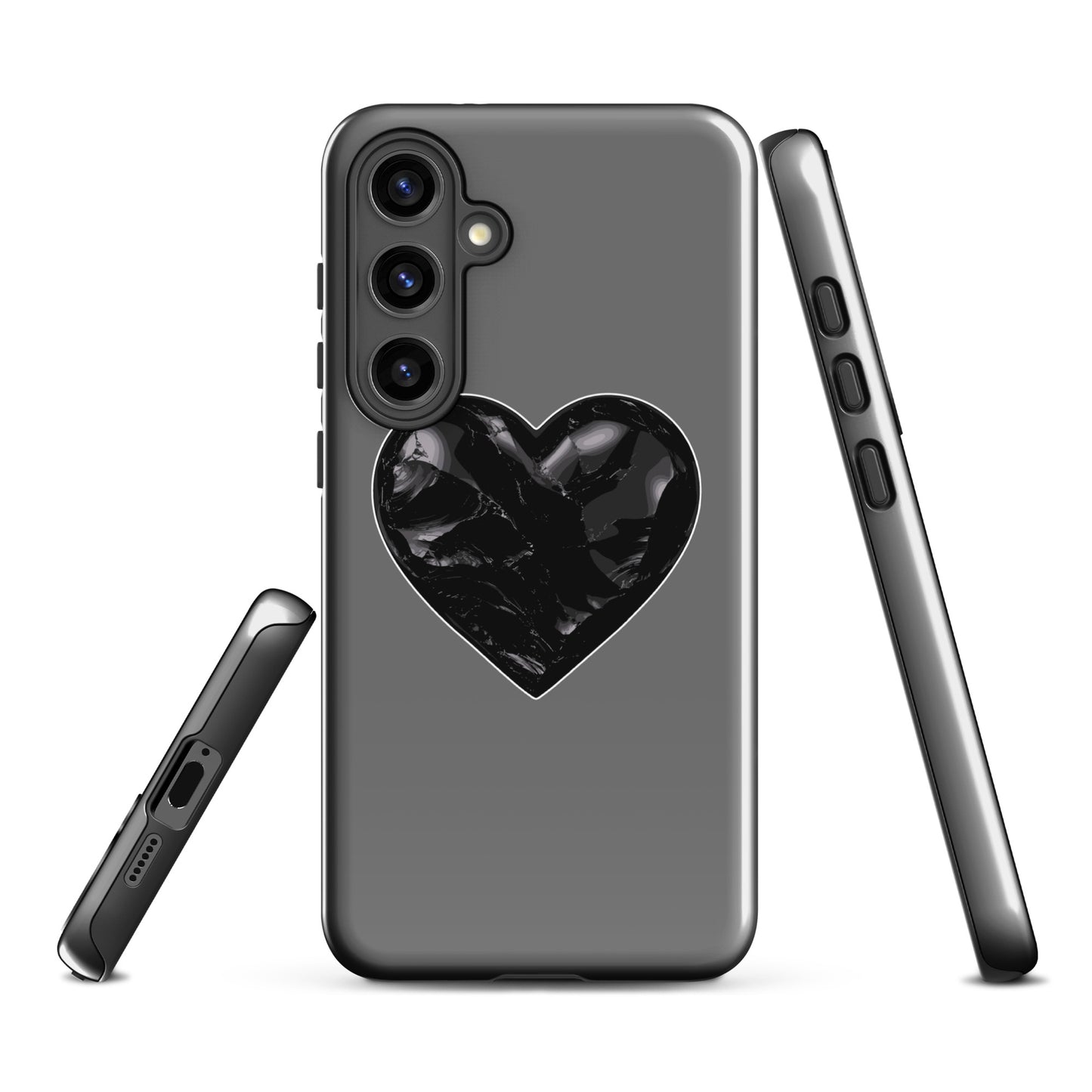 Tough Case for Samsung® | Obsidian Heartbeat | Heart Crest Logo