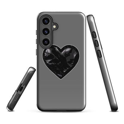 Tough Case for Samsung® | Obsidian Heartbeat | Heart Crest Logo