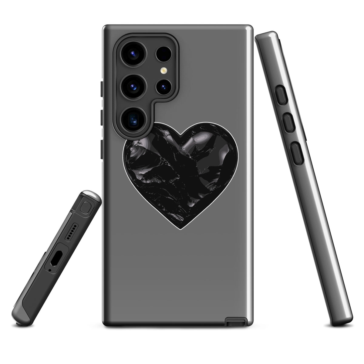 Tough Case for Samsung® | Obsidian Heartbeat | Heart Crest Logo