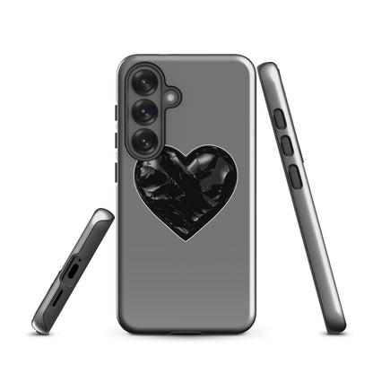 Tough Case for Samsung® | Obsidian Heartbeat | Heart Crest Logo
