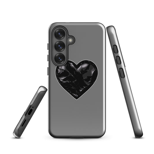 Tough Case for Samsung® | Obsidian Heartbeat | Heart Crest Logo