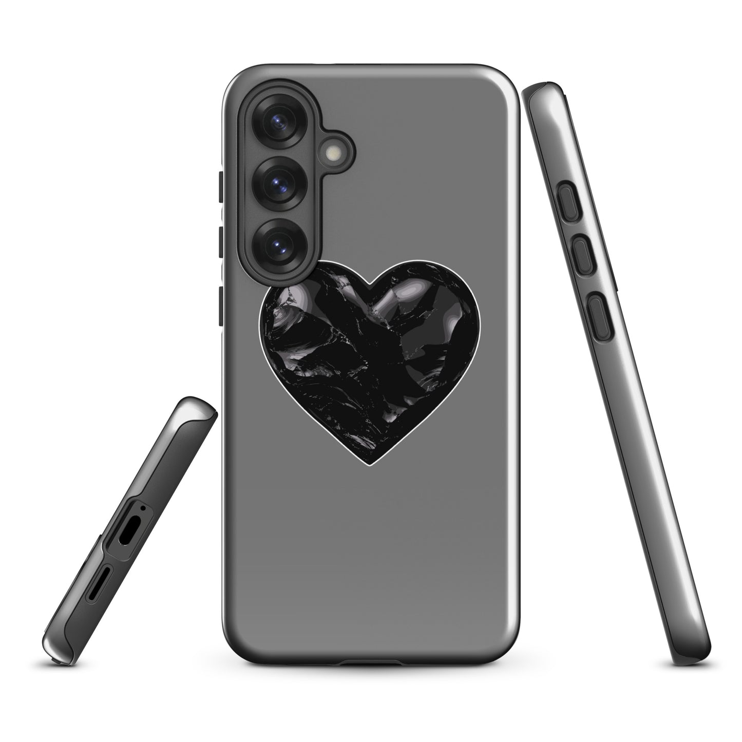 Tough Case for Samsung® | Obsidian Heartbeat | Heart Crest Logo