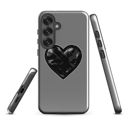 Tough Case for Samsung® | Obsidian Heartbeat | Heart Crest Logo