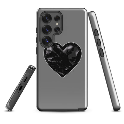 Tough Case for Samsung® | Obsidian Heartbeat | Heart Crest Logo