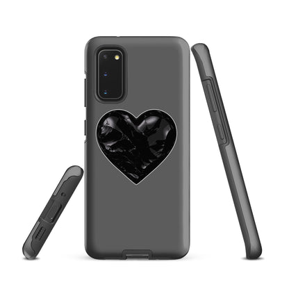 Tough Case for Samsung® | Obsidian Heartbeat | Heart Crest Logo