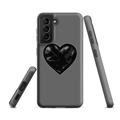 Tough Case for Samsung® | Obsidian Heartbeat | Heart Crest Logo