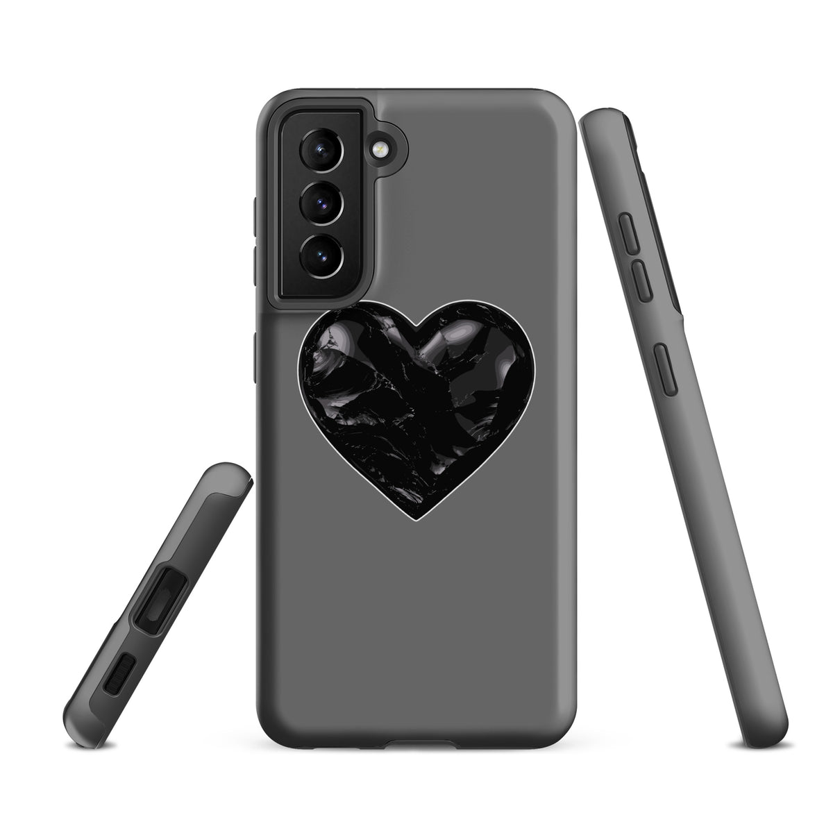 Tough Case for Samsung® | Obsidian Heartbeat | Heart Crest Logo