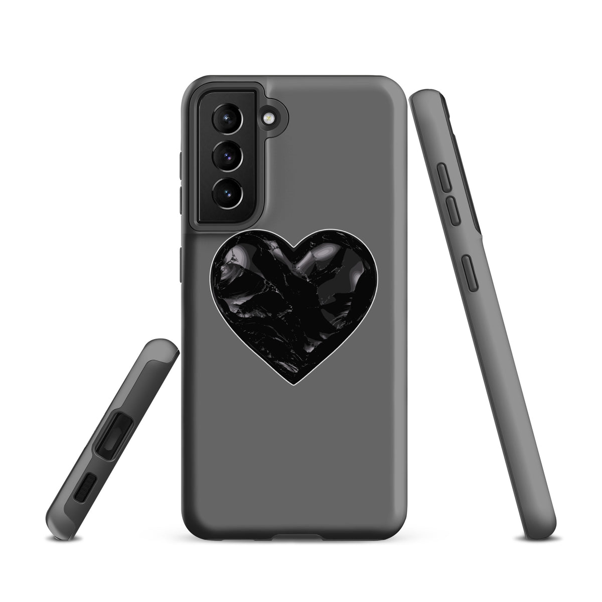 Tough Case for Samsung® | Obsidian Heartbeat | Heart Crest Logo