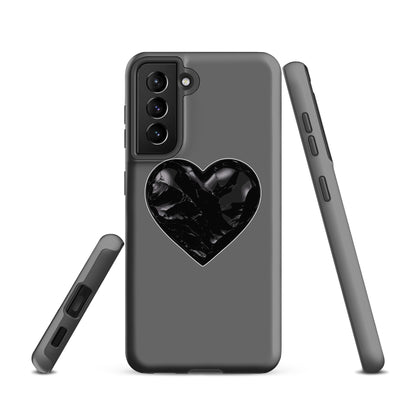 Tough Case for Samsung® | Obsidian Heartbeat | Heart Crest Logo