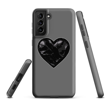 Tough Case for Samsung® | Obsidian Heartbeat | Heart Crest Logo